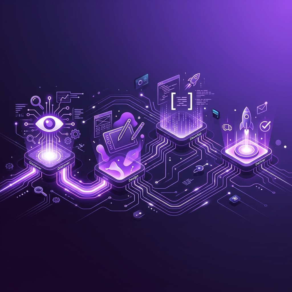 Infine's 4-step process: Discover, Design, Develop, Deliver